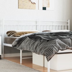 vidaXL Kopfteil Metall Weiß 200 cm