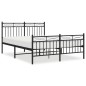 vidaXL Bettgestell mit Kopf- und Fußteil Metall Schwarz 140x200 cm vidaXL Bettgestell mit Kopf- und Fußteil Metall Schwarz 140x200 cm
