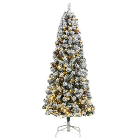 vidaXL Künstlicher Weihnachtsbaum Klappbar 300 LEDs & Kugeln 210 cm