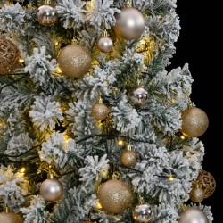 vidaXL Künstlicher Weihnachtsbaum Klappbar 300 LEDs & Kugeln 180 cm