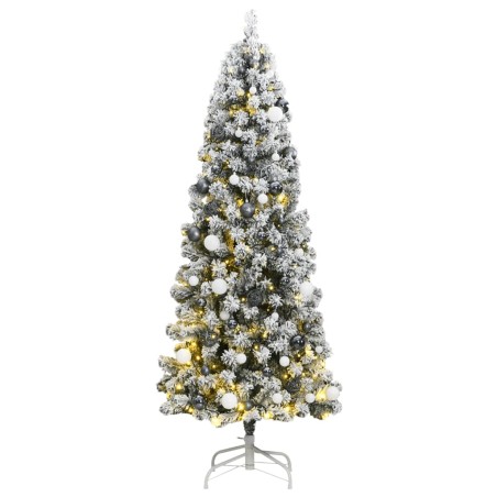 vidaXL Künstlicher Weihnachtsbaum Klappbar 300 LEDs & Kugeln 240 cm