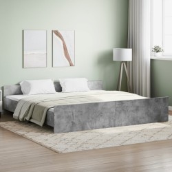 vidaXL Bettgestell mit Kopf- und Fußteil Betongrau 200x200 cm