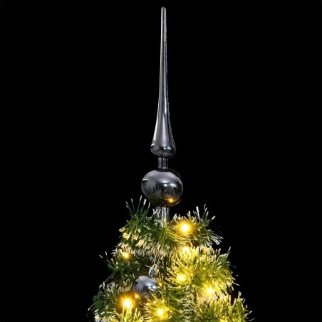 vidaXL Künstlicher Weihnachtsbaum Klappbar 150 LEDs & Kugeln 120 cm