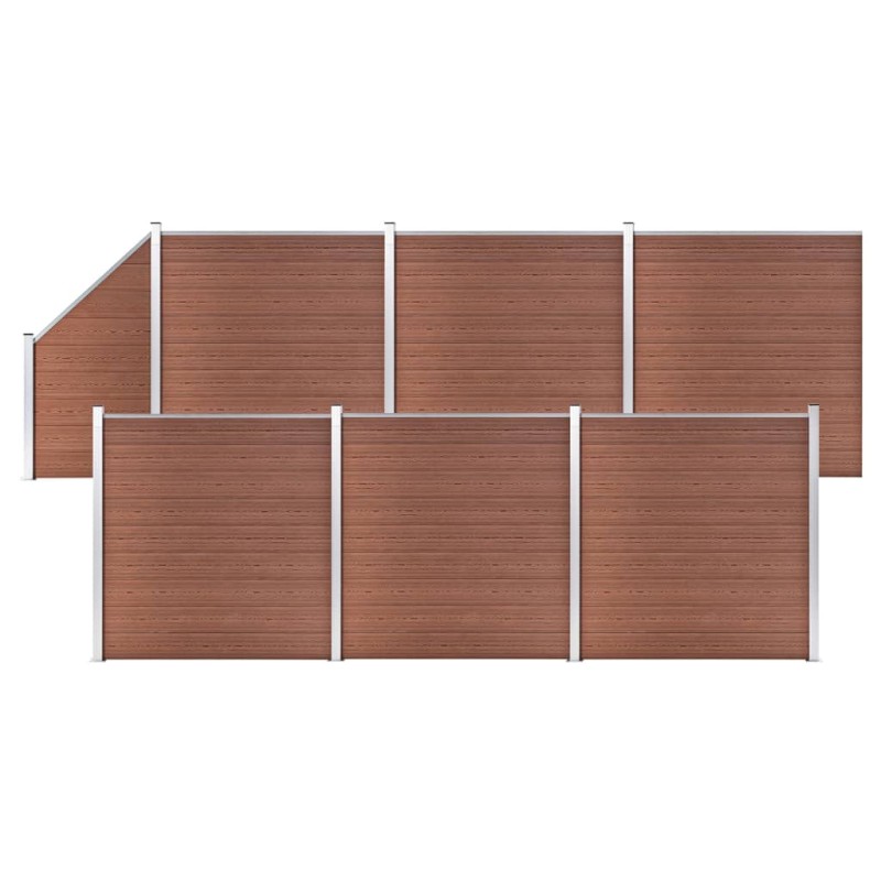 WPC Zaun-Set 6 Quadrate + 1 Schräge 1138x186 cm Braun WPC Zaun-Set 6 Quadrate + 1 Schräge 1138x186 cm Braun