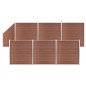WPC Zaun-Set 6 Quadrate + 1 Schräge 1138x186 cm Braun WPC Zaun-Set 6 Quadrate + 1 Schräge 1138x186 cm Braun