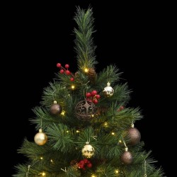 vidaXL Künstlicher Weihnachtsbaum Klappbar 150 LEDs & Kugeln 150 cm