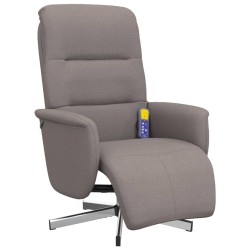 vidaXL Massagesessel mit Fußteil Taupe Stoff