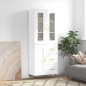 Highboard Hochglanz-Weiß 69,5x34x180 cm Holzwerkstoff Highboard Hochglanz-Weiß 69,5x34x180 cm Holzwerkstoff