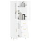 Highboard Hochglanz-Weiß 69,5x34x180 cm Holzwerkstoff Highboard Hochglanz-Weiß 69,5x34x180 cm Holzwerkstoff