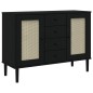 vidaXL Sideboard SENJA Rattan-Optik Schwarz 112x40x80 cm Kiefernholz vidaXL Sideboard SENJA Rattan-Optik Schwarz 112x40x80 cm Kiefernholz