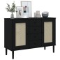 vidaXL Sideboard SENJA Rattan-Optik Schwarz 112x40x80 cm Kiefernholz vidaXL Sideboard SENJA Rattan-Optik Schwarz 112x40x80 cm Kiefernholz