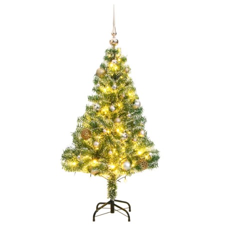vidaXL Künstlicher Weihnachtsbaum mit Schnee & Kugeln 150 LEDs 150 cm