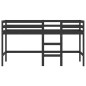 vidaXL Kinderhochbett mit Leiter Schwarz 90x200 cm Massivholz Kiefer vidaXL Kinderhochbett mit Leiter Schwarz 90x200 cm Massivholz Kiefer