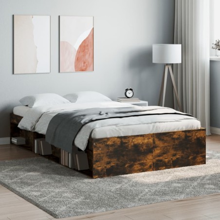 vidaXL Bettgestell Räuchereiche 120x190 cm