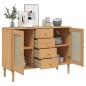 vidaXL Sideboard SENJA Braun 112x40x80 cm Massivholz Kiefer vidaXL Sideboard SENJA Braun 112x40x80 cm Massivholz Kiefer