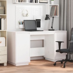 vidaXL Schreibtisch Weiß 140x50x75 cm Massivholz Kiefer