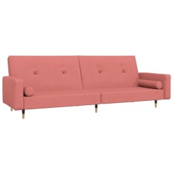 vidaXL Schlafsofa 2-Sitzer mit 2 Kissen Rosa Samt