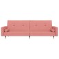 vidaXL Schlafsofa 2-Sitzer mit 2 Kissen Rosa Samt vidaXL Schlafsofa 2-Sitzer mit 2 Kissen Rosa Samt