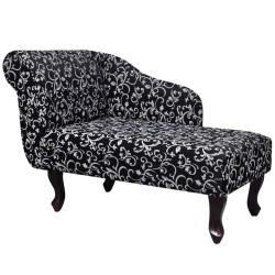 vidaXL Chaiselongue Schwarz und Weiß Stoff 