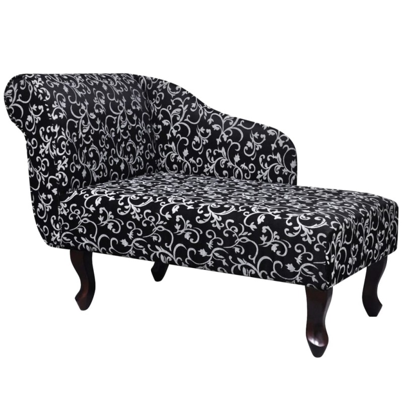 vidaXL Chaiselongue Schwarz und Weiß Stoff vidaXL Chaiselongue Schwarz und Weiß Stoff