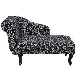 vidaXL Chaiselongue Schwarz und Weiß Stoff 