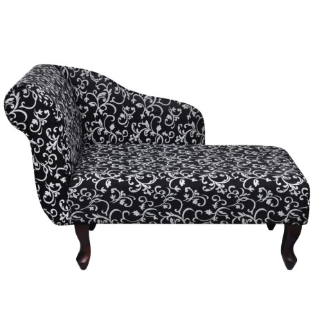 vidaXL Chaiselongue Schwarz und Weiß Stoff 