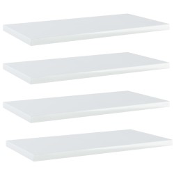vidaXL Bücherregal-Bretter 4 Stk. Hochglanz-Weiß 40x20x1,5 cm