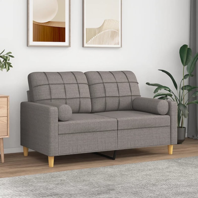 vidaXL 2-Sitzer-Sofa mit Zierkissen Taupe 120 cm Stoff vidaXL 2-Sitzer-Sofa mit Zierkissen Taupe 120 cm Stoff