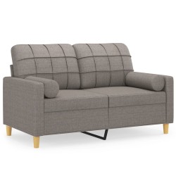 vidaXL 2-Sitzer-Sofa mit Zierkissen Taupe 120 cm Stoff