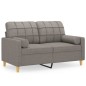 vidaXL 2-Sitzer-Sofa mit Zierkissen Taupe 120 cm Stoff vidaXL 2-Sitzer-Sofa mit Zierkissen Taupe 120 cm Stoff