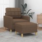 vidaXL Sessel mit Hocker Braun 60 cm Stoff vidaXL Sessel mit Hocker Braun 60 cm Stoff