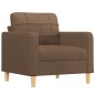 vidaXL Sessel mit Hocker Braun 60 cm Stoff vidaXL Sessel mit Hocker Braun 60 cm Stoff