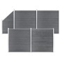 WPC Zaun-Set 4 Quadrate + 1 Schräge 792x186 cm Grau WPC Zaun-Set 4 Quadrate + 1 Schräge 792x186 cm Grau