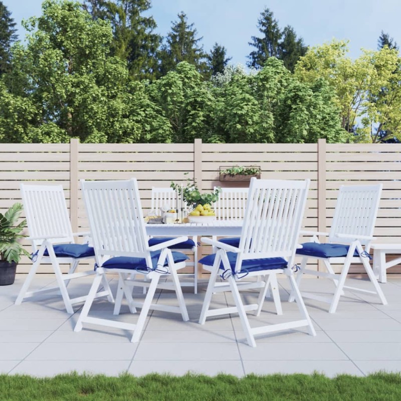vidaXL Stuhlkissen 6 Stk. Blau 50x50x7 cm Oxford-Gewebe vidaXL Stuhlkissen 6 Stk. Blau 50x50x7 cm Oxford-Gewebe