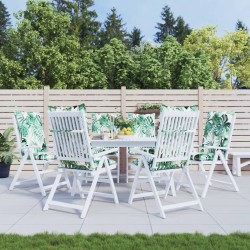 vidaXL Gartenstuhlauflagen für Hochlehner 6Stk. Blattmuster 120x50x7cm