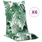 vidaXL Gartenstuhlauflagen für Hochlehner 6Stk. Blattmuster 120x50x7cm vidaXL Gartenstuhlauflagen für Hochlehner 6Stk. Blattmuster 120x50x7cm