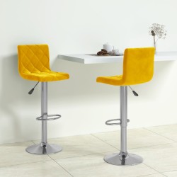 vidaXL Barhocker 2 Stk. Senfgelb Samt 