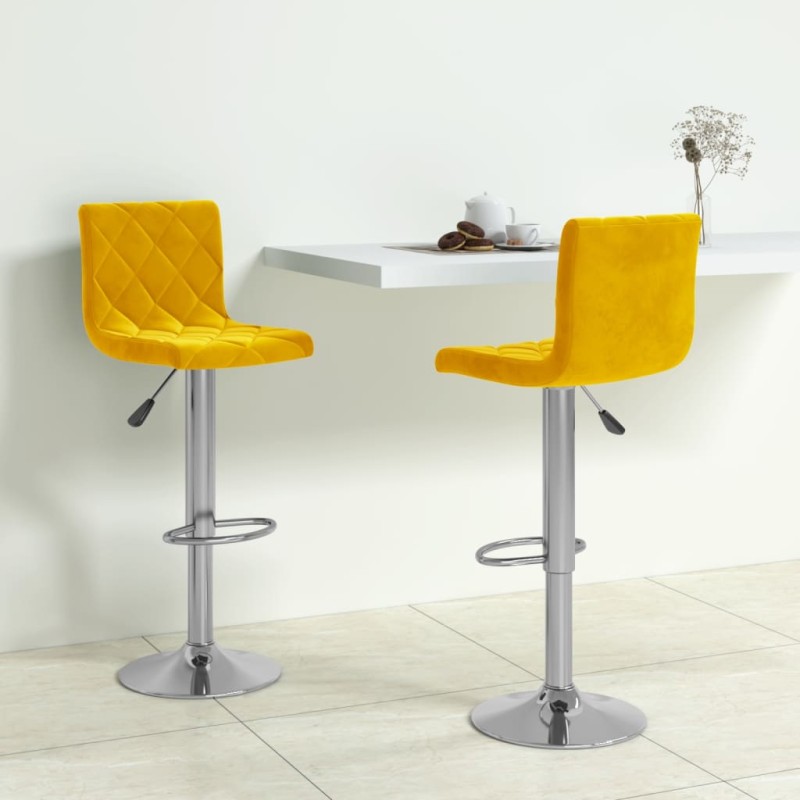 vidaXL Barhocker 2 Stk. Senfgelb Samt vidaXL Barhocker 2 Stk. Senfgelb Samt