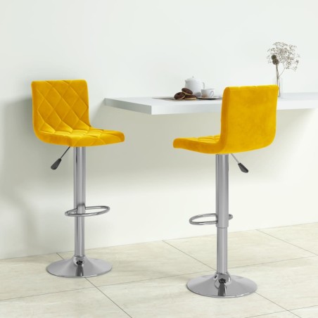 vidaXL Barhocker 2 Stk. Senfgelb Samt 