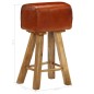 vidaXL Barhocker 2 Stk. Echtleder und Mango-Massivholz vidaXL Barhocker 2 Stk. Echtleder und Mango-Massivholz
