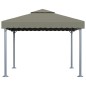vidaXL Pavillon mit LED-Lichterkette 300x300 cm Taupe Aluminium vidaXL Pavillon mit LED-Lichterkette 300x300 cm Taupe Aluminium