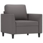 vidaXL Sessel mit Hocker Grau 60 cm Kunstleder vidaXL Sessel mit Hocker Grau 60 cm Kunstleder