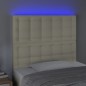 vidaXL LED Kopfteil Creme 100x5x118/128 cm Kunstleder vidaXL LED Kopfteil Creme 100x5x118/128 cm Kunstleder