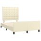 vidaXL Bettgestell mit Kopfteil Creme 120x200 cm Kunstleder vidaXL Bettgestell mit Kopfteil Creme 120x200 cm Kunstleder