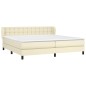 vidaXL Boxspringbett mit Matratze Creme 200x200 cm Kunstleder vidaXL Boxspringbett mit Matratze Creme 200x200 cm Kunstleder