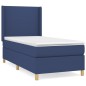 vidaXL Boxspringbett mit Matratze Blau 90x190 cm Stoff vidaXL Boxspringbett mit Matratze Blau 90x190 cm Stoff