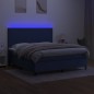 vidaXL Boxspringbett mit Matratze & LED Blau 180x200 cm Stoff vidaXL Boxspringbett mit Matratze & LED Blau 180x200 cm Stoff