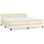vidaXL Boxspringbett mit Matratze Creme 200x200 cm Kunstleder vidaXL Boxspringbett mit Matratze Creme 200x200 cm Kunstleder