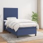 vidaXL Boxspringbett mit Matratze Blau 90x200 cm Stoff vidaXL Boxspringbett mit Matratze Blau 90x200 cm Stoff