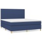 vidaXL Boxspringbett mit Matratze Blau 180x200 cm Stoff vidaXL Boxspringbett mit Matratze Blau 180x200 cm Stoff